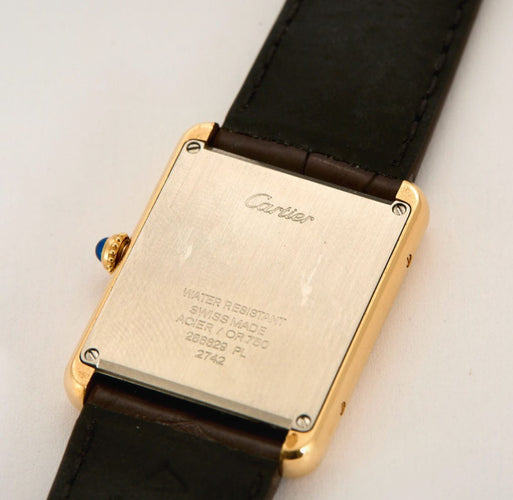 Montre Hermès -  Montre Tank solo or jaune 58 Facettes