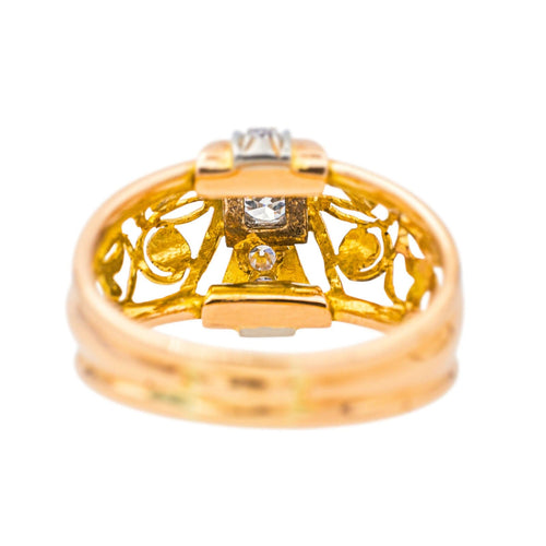 Bague 59 Bague  Tank Or rose, Or blanc Diamant 58 Facettes 4033238CN