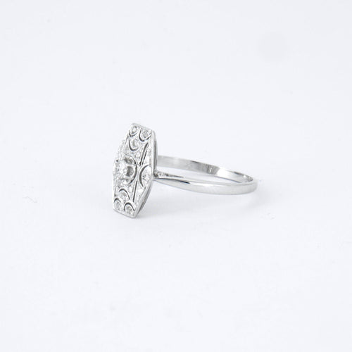 Bague 60.5 Bague diamants en or gris et platine, Art Déco 58 Facettes