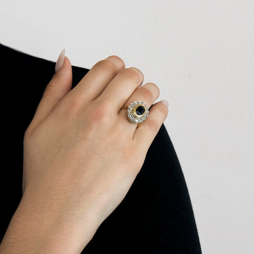 Bague 52.5 Bague pompadour saphir et diamants 58 Facettes 127210110172