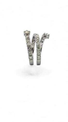 Bague 55 Bague spirale en or blanc 18 carats et diamants 58 Facettes