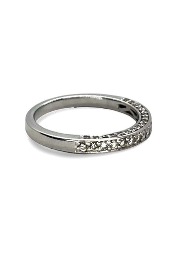 Bague 52 Demi-alliance or blanc et diamants 0,4 ct 58 Facettes 00079801