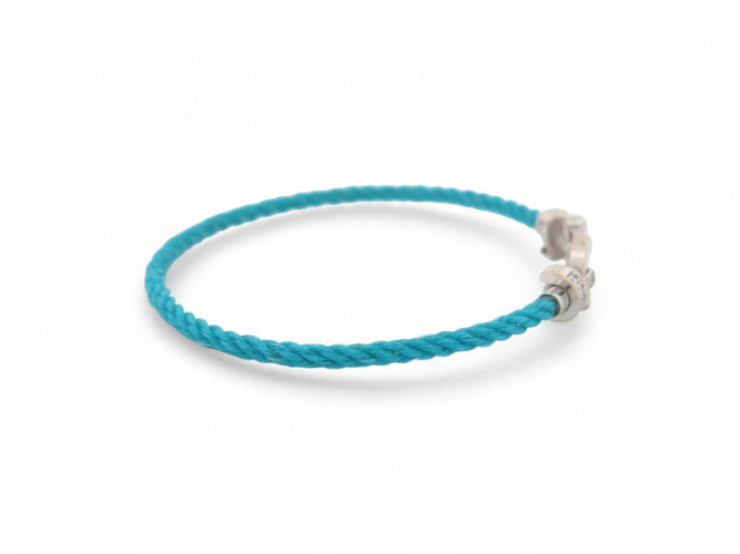 Bracelet bracelet FRED force 10 moyen 0b0077 t15 or blanc 18k 34 diamants 2 cables 58 Facettes 269620