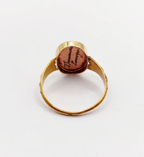 Bague 56.5 Bague Art nouveau Limoges en or 18k, plaque émaillée profil féminin circa 1910 58 Facettes A06400