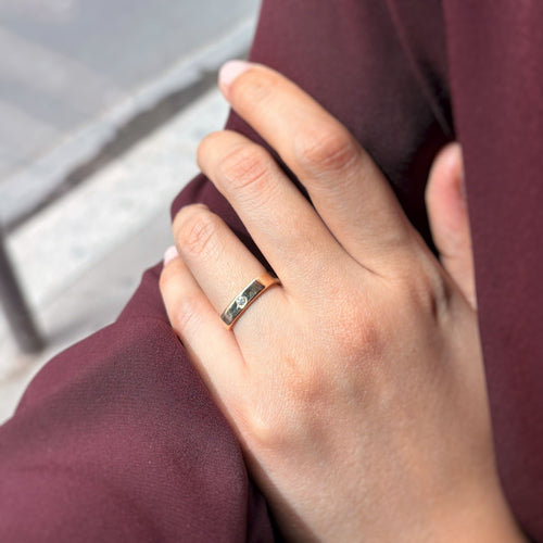 Bague 53 Alliance La Carrée Or jaune - DINH VAN 58 Facettes 250046SP