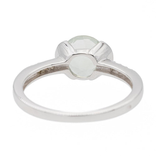 Bague Or blanc Prasiolite, Diamant