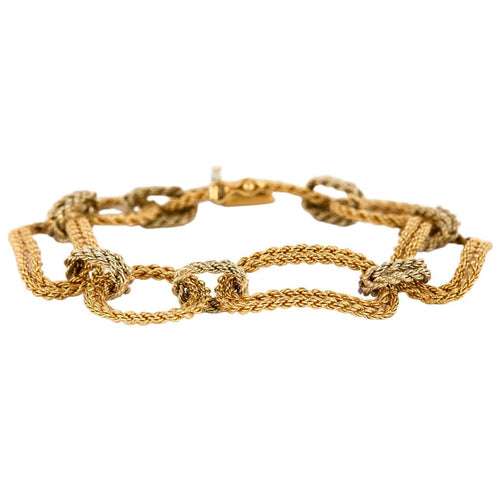 Bracelet Bracelet or jaune et blanc, maille tréssée 58 Facettes SEN2059