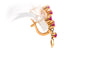 Boucles d'oreilles Boucles d'oreilles Art Déco or jaune rubis de synthèse et diamants 58 Facettes 17568
