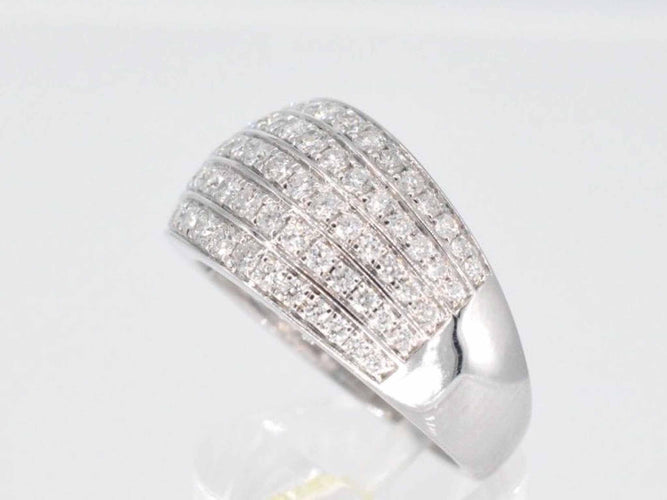 Bague 54 Bague en or blanc avec diamants 58 Facettes 2083
