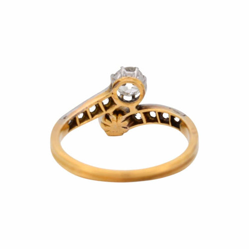 Bague 56 Bague ancienne Belle Époque « Toi et Moi » en or 18 carats, platine, perle et diamants – vers 1900 58 Facettes 576