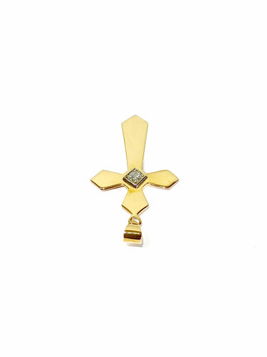 Pendenti Croix Or Rose Diamant
