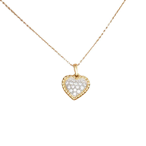 Pendentif Pendentif vintage de la maison Van Cleef & Arpels, de forme coeur en or jaune et diamants 58 Facettes MB6