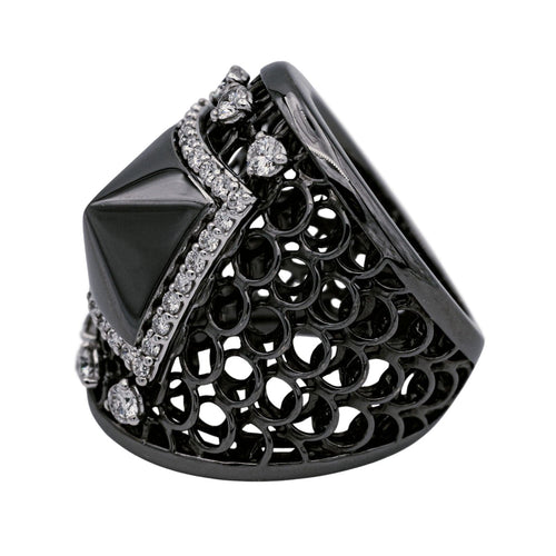 Bague 53 Bague Or noir Diamant 58 Facettes 578649RV
