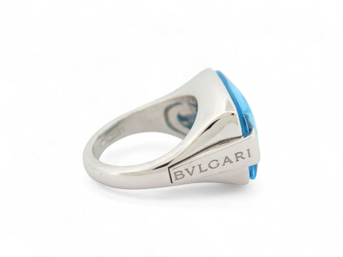 Bague 50 vintage bague BULGARI metropolis aigue marine t50 or blanc 18k 58 Facettes 270460
