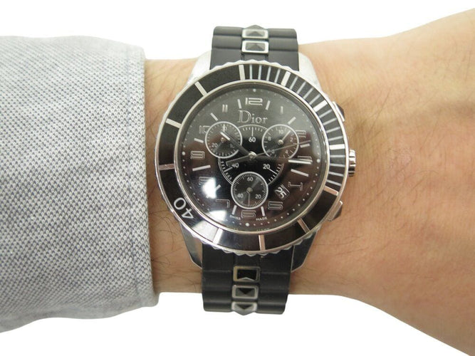 Montre montre CHRISTIAN DIOR cristal cd114317 chronographe 38m acier quartz 58 Facettes 268088