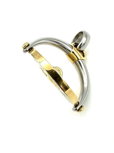 Pendentif BVLGARI. Pendentif vintage or et acier 58 Facettes