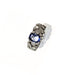 Bague 51 Bague en platine 850, diamants et saphir bleu naturels 58 Facettes CA-RI-LEAF-PLBSD