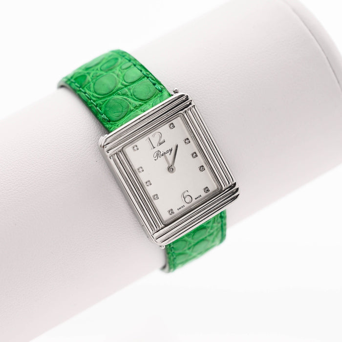 Montre POIRAY - Montre Ma Première Poiray Acier et bracelet alligator vert emeraude 58 Facettes 74021