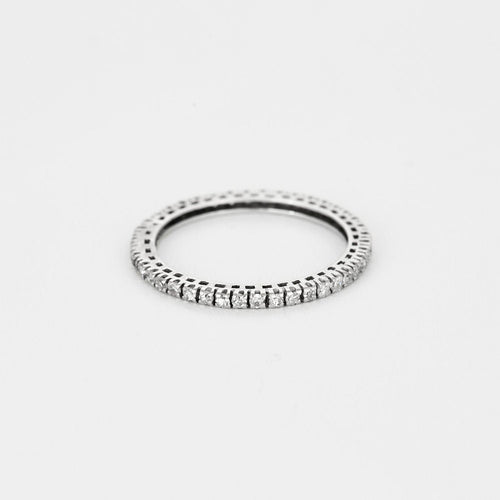 Bague 58 Alliance américaine or blanc et diamants 58 Facettes GU170