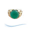 Bague 54 Bague agate verte en cabochon or jaune 58 Facettes AA 1694