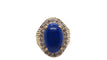 Bague 55.5 Bague vintage en or jaune, cabochon de Lapis Lazuli et diamants 58 Facettes 30305