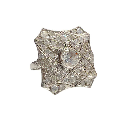 Bague Bague en platine de style Art Déco avec diamants 58 Facettes Q26B