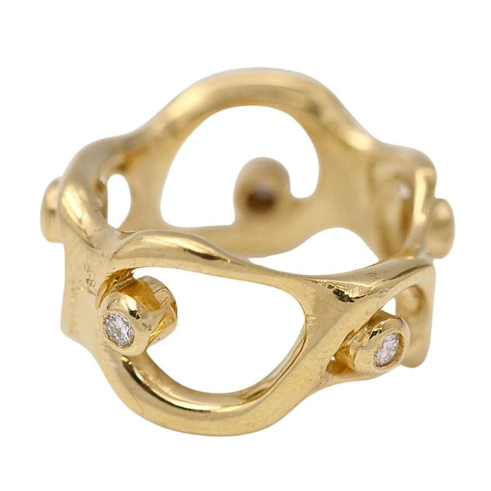 Bague 49 Anneau Dali en or jaune et diamants 58 Facettes D364102JC