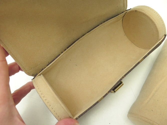 Montre marmotte LOUIS VUITTON etui 3 montres en toile monogram m47530  case 58 Facettes 272485