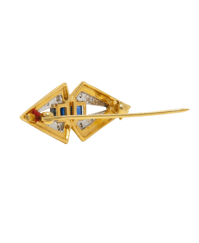 Broche Broche Or blanc et jaune 18K Saphir Diamant 58 Facettes BO220746/LOSANGEDESAPHIRS