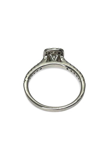 Bague 51 Solitaire or blanc et diamant coussin 0,66 ct 58 Facettes 00061701