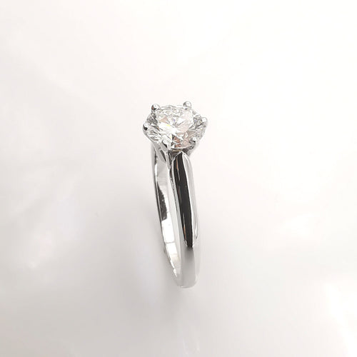 Bague 52 Bague solitaire Or blanc Diamant 58 Facettes