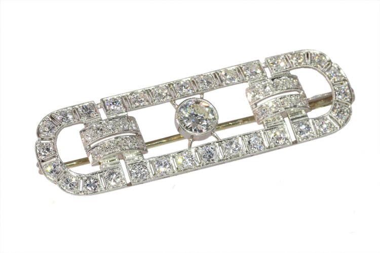 Broche Broche pour homme d'inspiration Art déco – Design vintage des années 50 avec diamants de 4,92 ct 58 Facettes 24338-0164