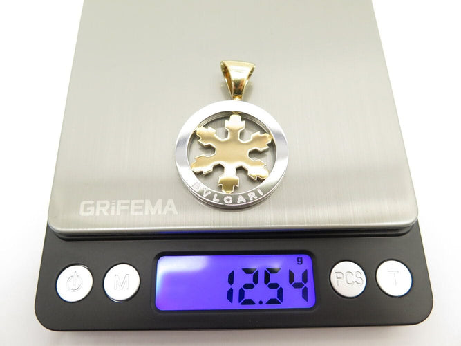 Collier collier BULGARI tondo pendentif flocon de neige or jaune 18k acier 58 Facettes 271635