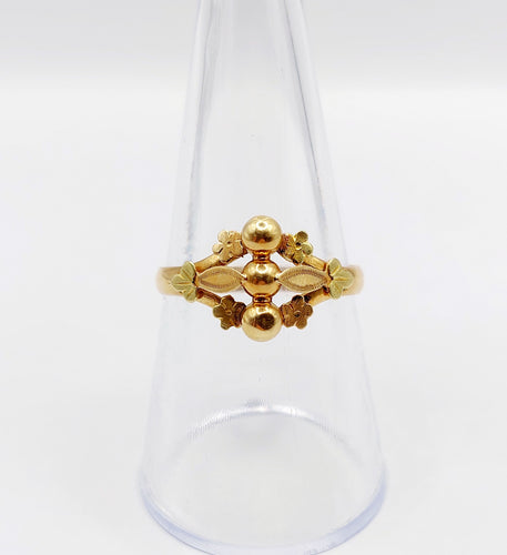 Bague 57 Bague victorienne ciselée or rose et or jaune (circa 1880) 58 Facettes A05338