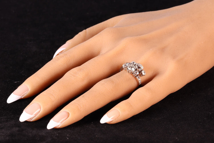 Bague 55 Grandeur impressionnante : bague victorienne Toi et Moi avec diamants de 2,57 ct 58 Facettes 24320-0163