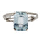 Bague 53 Bague cocktail art déco or blanc aigue marine 58 Facettes A05346