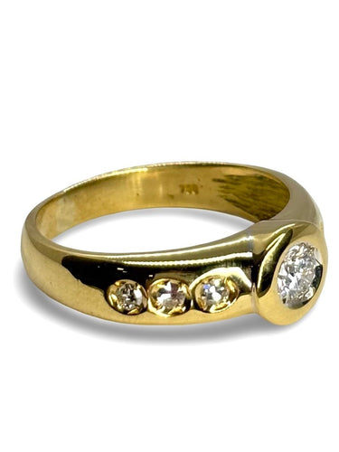 Bague 51 Solitaire or jaune et diamants 58 Facettes 885