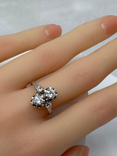 Bague 56 Bague Toi & Moi diamants vers 1930 58 Facettes AB68