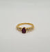 Bague 55.5 Bague or jaune sertie d’un rubis et diamants 58 Facettes