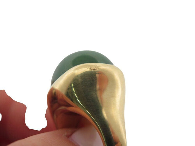 Bague 57 bague TIFFANY & CO cabochon elsa peretti t57 jade vert & or jaune 18k 58 Facettes 268890