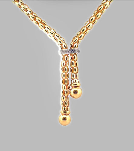 Collier Collier maille Popcorn à pompons en or 18 carats 58 Facettes