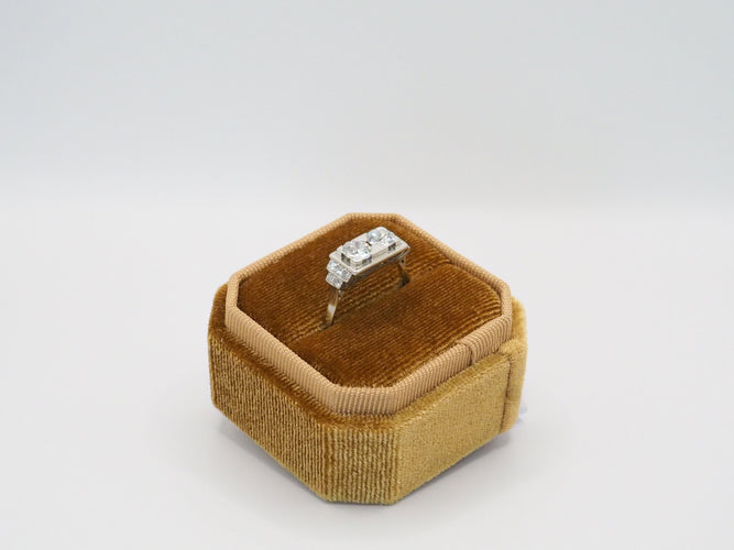 Bague 57 Bague Art Déco Platine Diamants 58 Facettes 4530