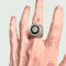 Bague SORTIJA ESTILO ART DECO de PLATINO con DIAMANTES Y ZAFIROS 58 Facettes A2456 (anilloFD)
