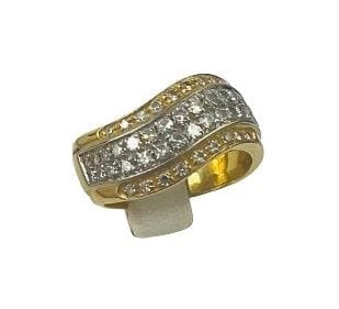 Bague 54.5 Bague 2 Ors avec Diamants 58 Facettes 20400000808