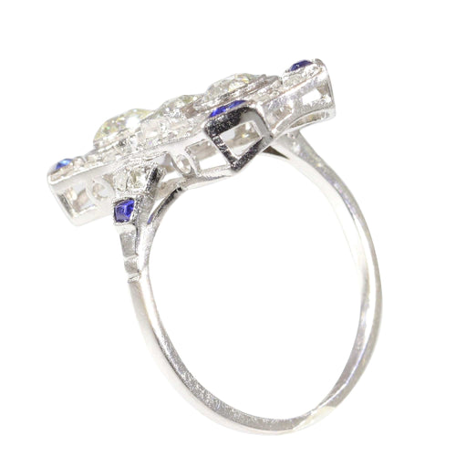 Bague 55 Héritage de demain : une bague de fiançailles en diamant Art déco des années 1920 58 Facettes 16342-0163