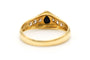 Bague 54 Bague contemporaine sertie d'un saphir et de diamants en or jaune 18 carats 58 Facettes 23173