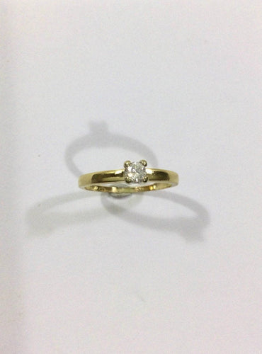 Bague 53.5 Bague Solitaire Or Jaune Diamant 0.14ct 58 Facettes