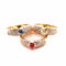 Bague 57 Trio de bagues or jaune diamants pierres de couleur 58 Facettes