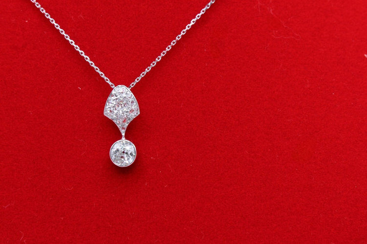Pendentif Pendentif platine diamants vers 1925 58 Facettes 240658