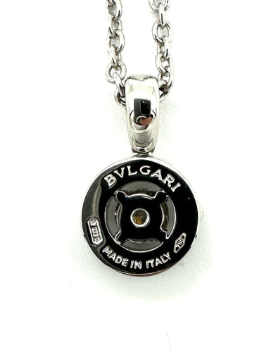 Collier BVLGARI. Collection "BVLGARI-BVLGARI", collier or blanc 18K et diamant 58 Facettes